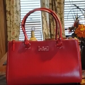 Kate Spade XLarge Red Leather Satchel Tote